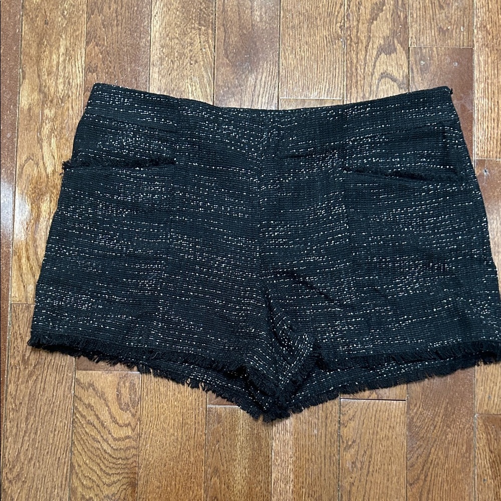 NWT LOFT Black Tweed Shorts with Metallic Thread